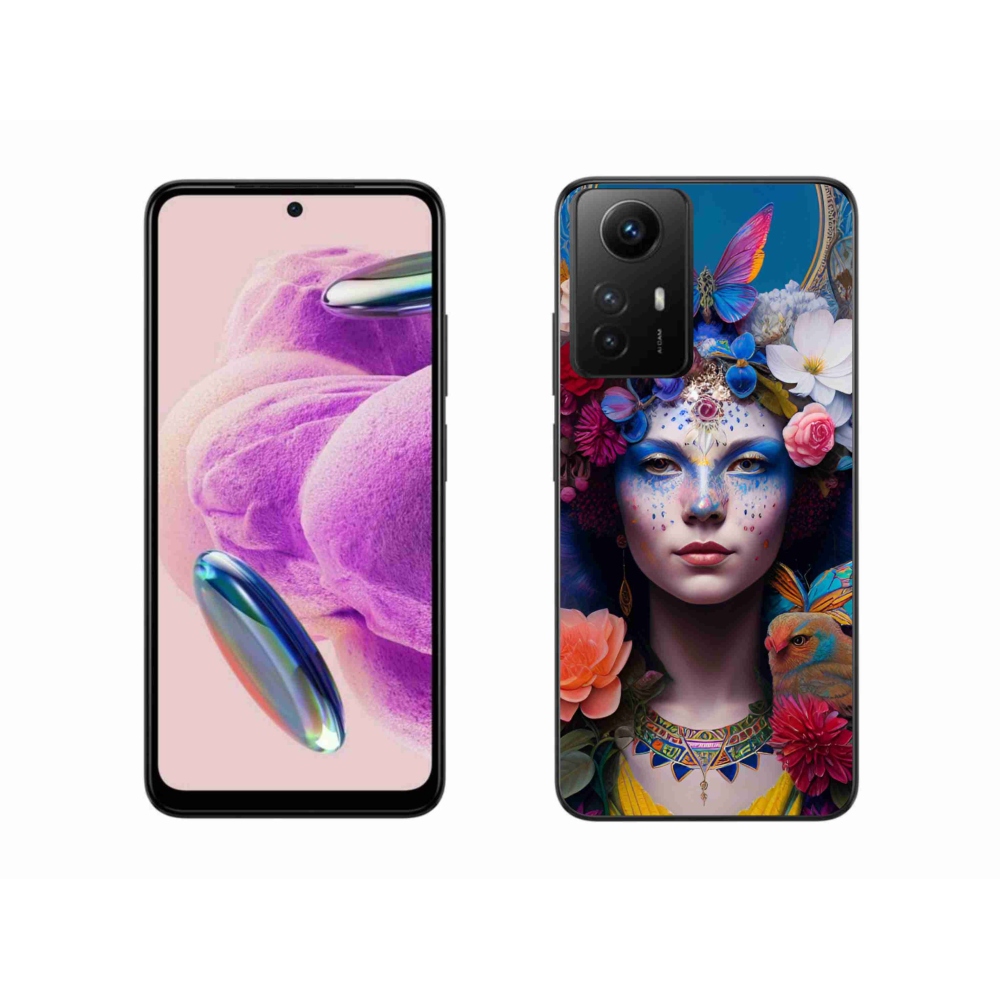 Gelový kryt mmCase na Xiaomi Redmi Note 12S - žena s květinami