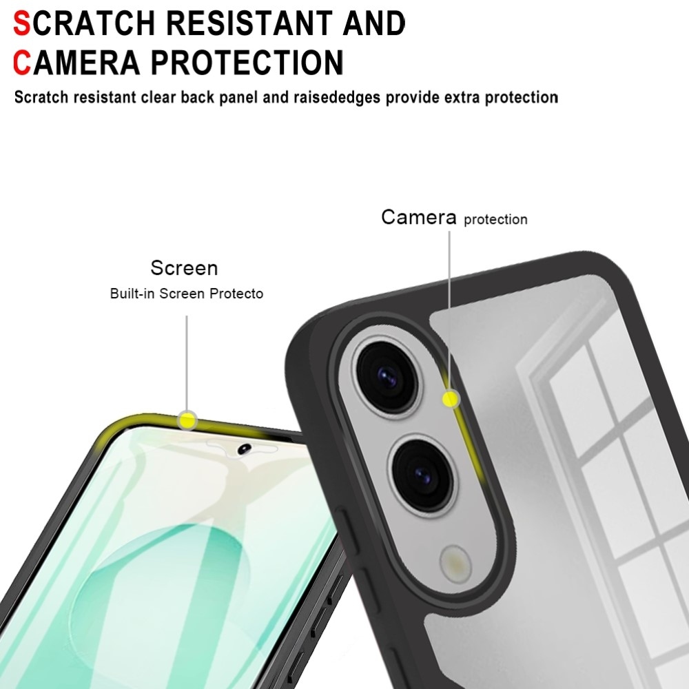 Acryl gelový obal s rámečkem pro ochranou displeje na Samsung Galaxy S25 Edge - černý
