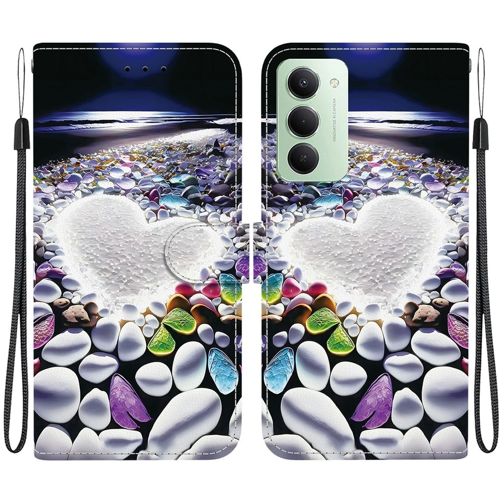 Versatile knížkové pouzdro na Xiaomi Redmi 15 4G (171mm) - srdce a kamínky