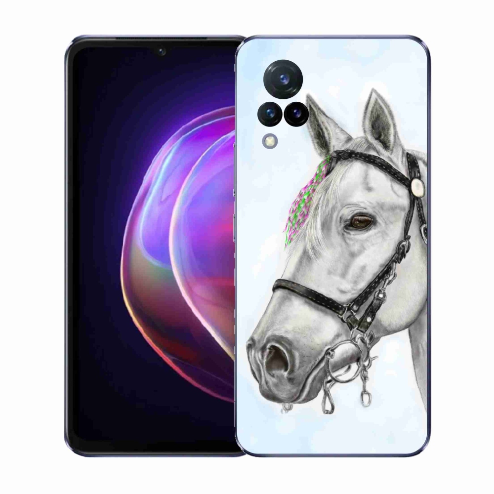 Gelový kryt mmCase na Vivo V21 4G/5G - bílý kůň 1