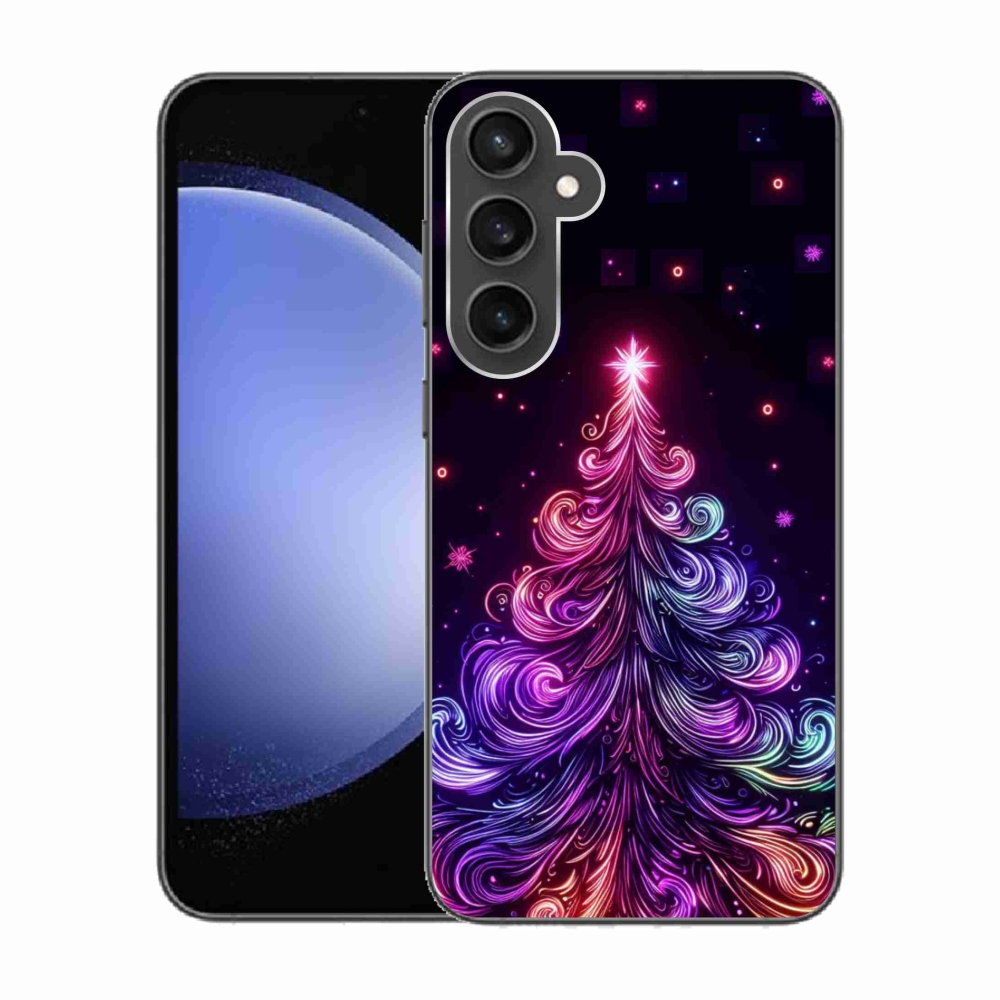 Gelový kryt mmCase na Samsung Galaxy S23 FE - neonový vánoční stromek 1