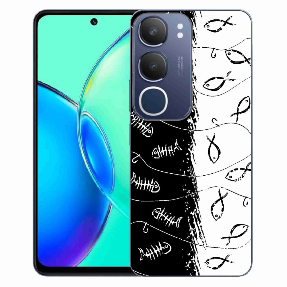Gelový kryt mmCase na Vivo Y19s - kostry a rybky