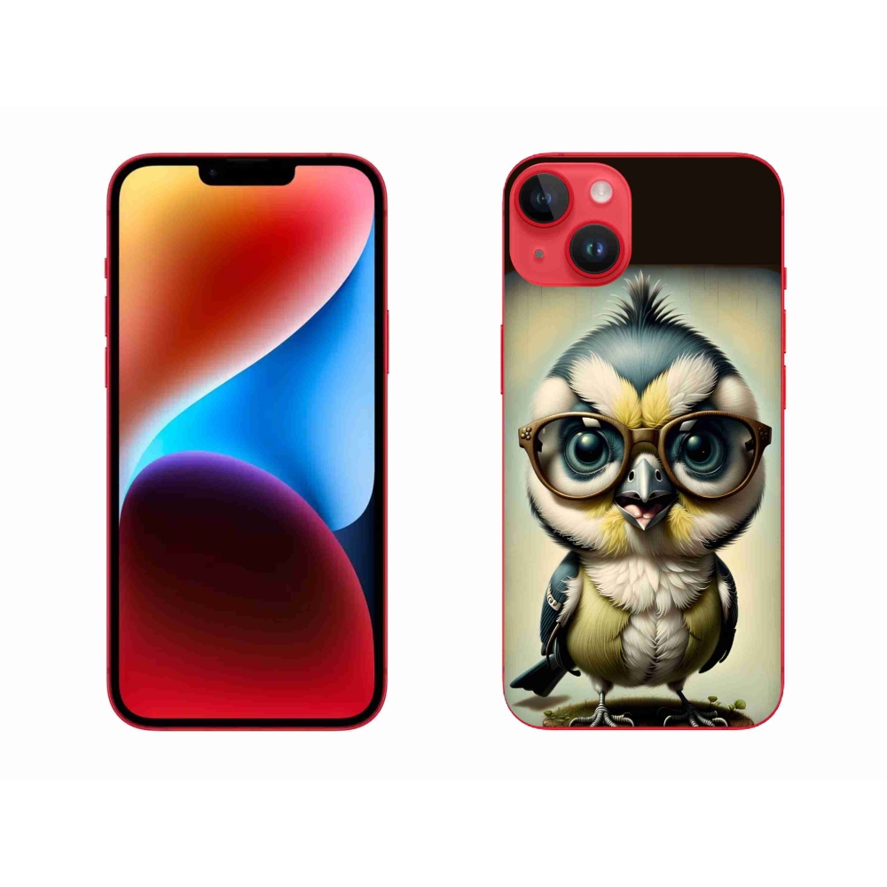 Gelový kryt mmCase na iPhone 14 Plus - mládě s brýlemi