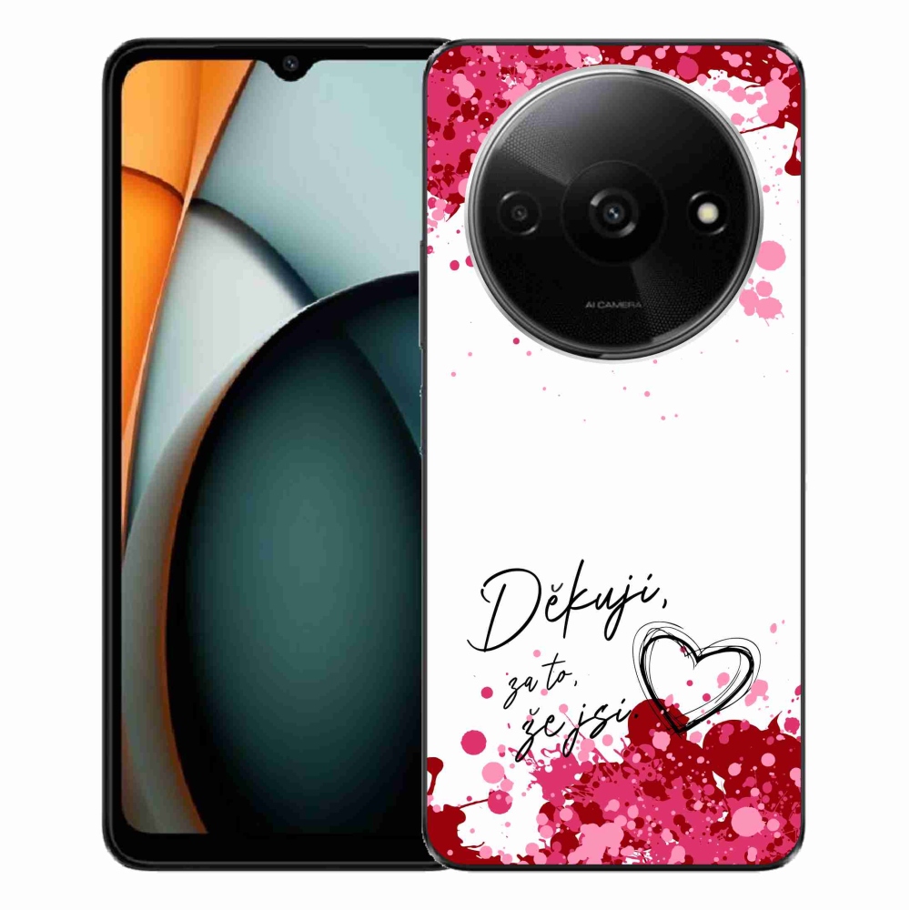 Gelový kryt mmCase na Xiaomi Redmi A3  - zamilovaný text 2 bílé pozadí
