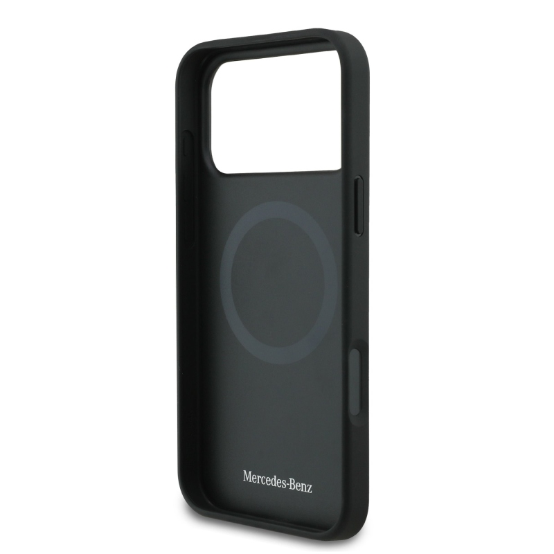 Mercedes Leather Laurel Leaves MagSafe Zadní Kryt pro iPhone 17 Pro Max Black