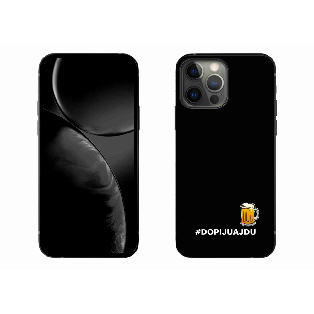 Gelový kryt mmCase na iPhone 13 Pro Max 6.7 - pivní motiv 1 černé pozadí