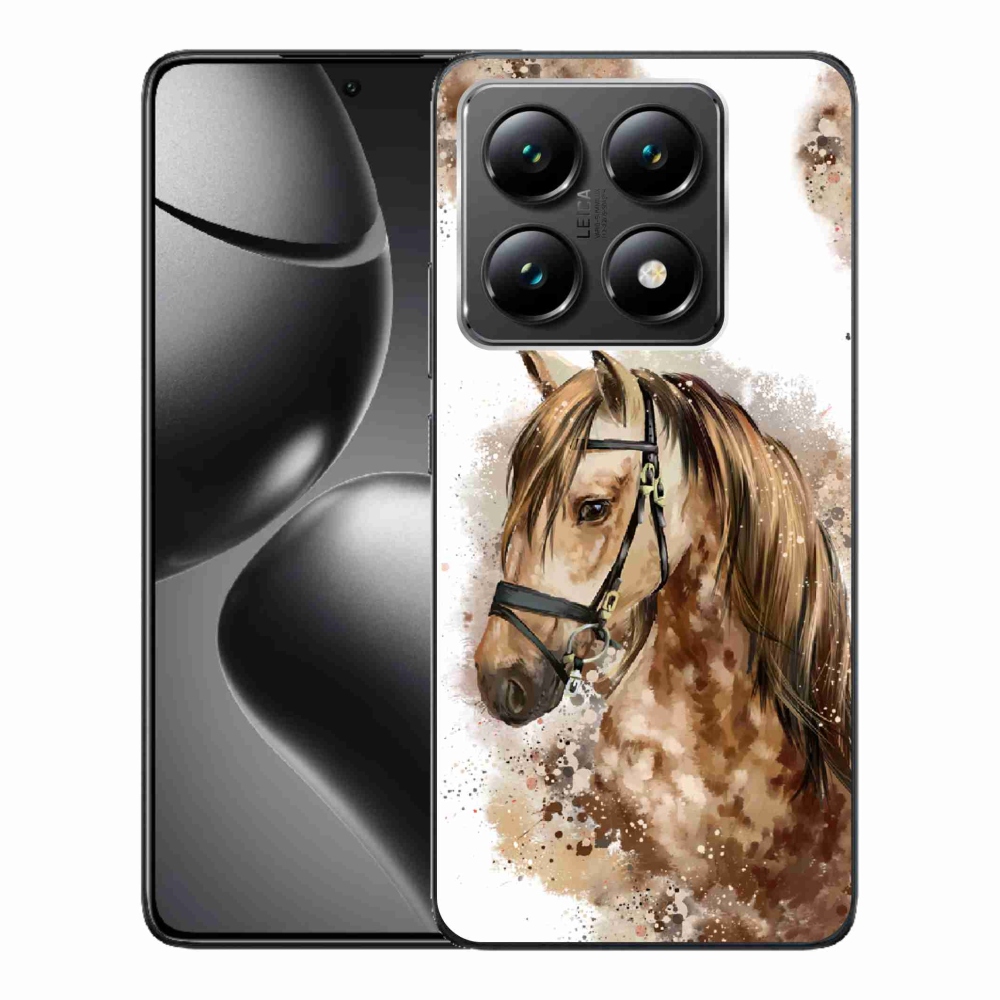 Gelový kryt mmCase na Xiaomi 14T - hnědý kreslený kůň