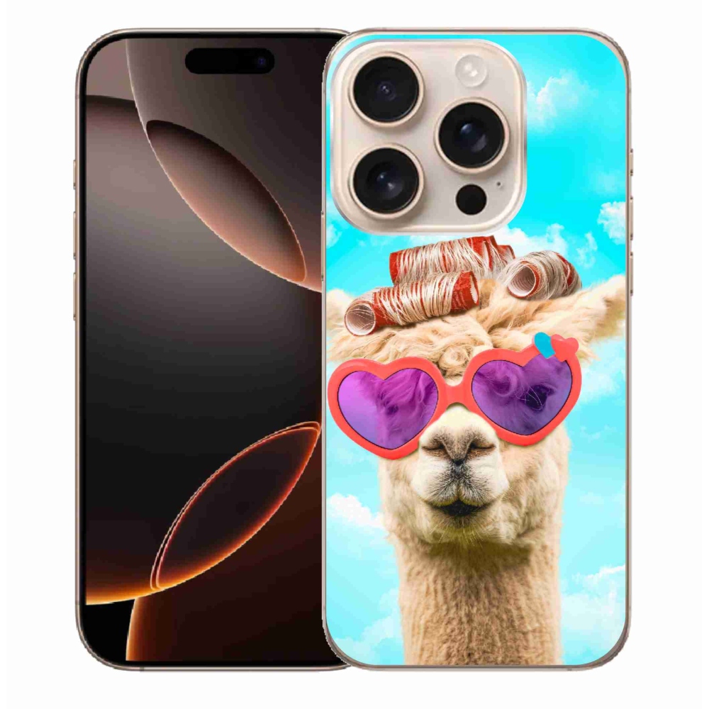 Gelový kryt mmCase na iPhone 16 Pro Max - lama s brýlemi