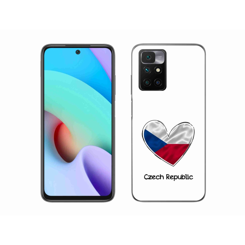 Gelový kryt mmCase na Xiaomi Redmi 10/Redmi 10 (2022) - vlajka srdce bílé pozadí