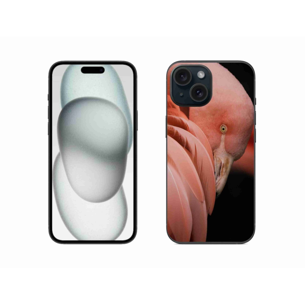 Gelový kryt mmCase na iPhone 15 - plameňák 3