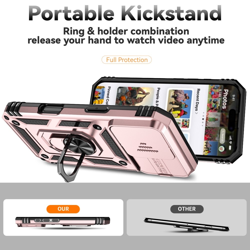 Slide odolný kryt na iPhone 16 Pro Max - růžovozlatý