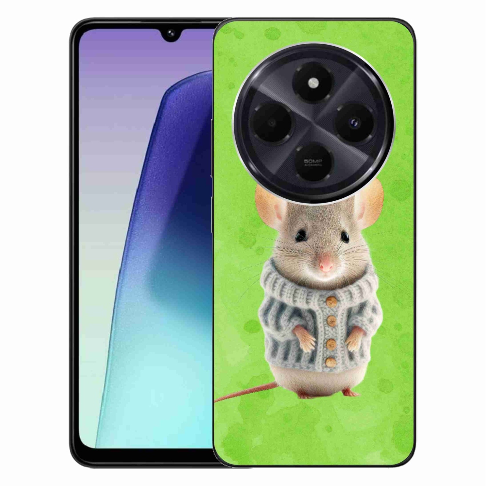 Gelový kryt mmCase na Xiaomi Redmi 14C/Poco C75 - myška ve svetru