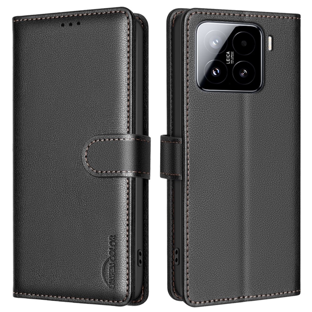 BINFEN knížkové pouzdro na Xiaomi 15 - černé