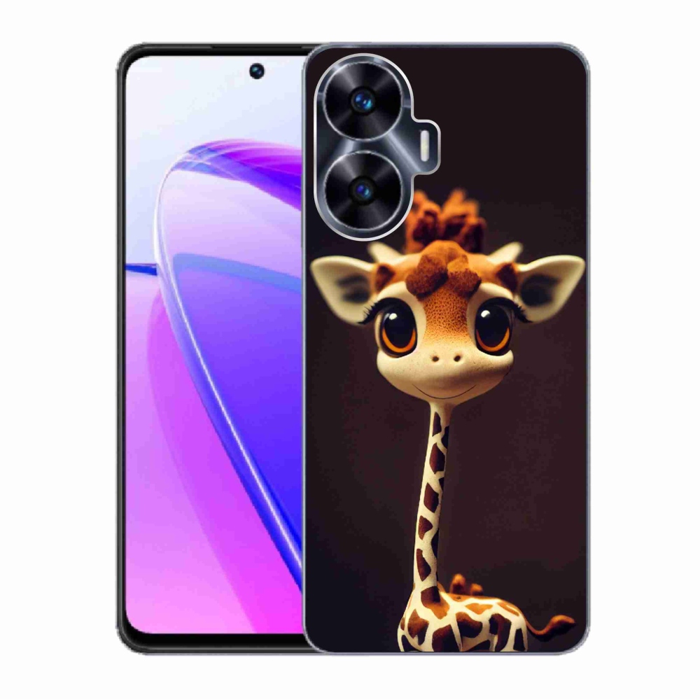 Gelový kryt mmCase na Realme C55 - malá žirafa