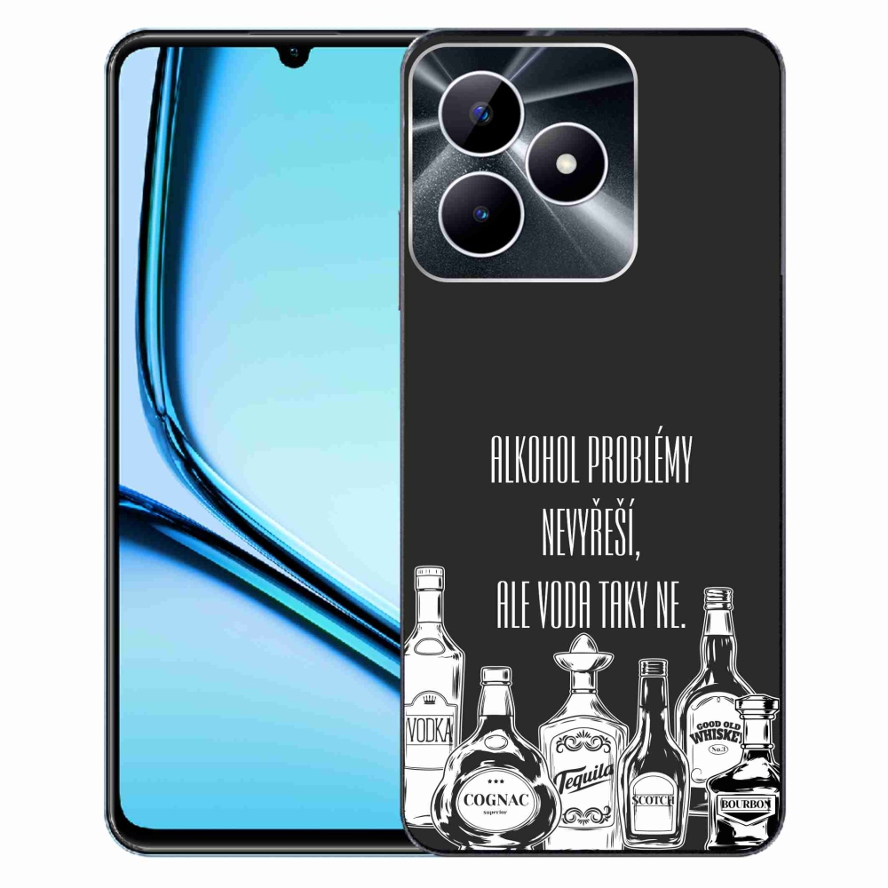 Gelový kryt mmCase na Realme Note 50 - vtipný text černé pozadí