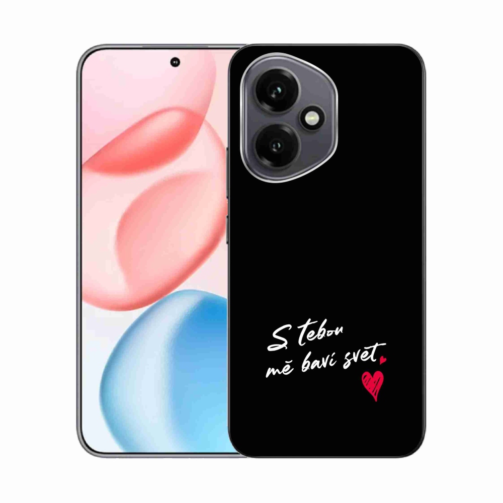 Gelový kryt mmCase na Honor 400 - zamilovaný text 1 černé pozadí