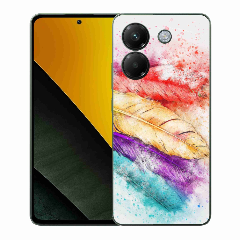 Gelový kryt mmCase na Xiaomi Poco M7 Pro 5G - barevné peří