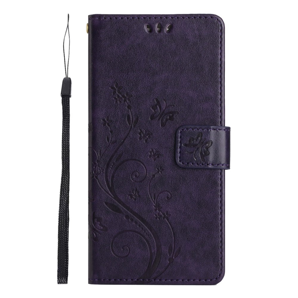 Flowers knížkové pouzdro na Xiaomi Redmi Note 14 5G - tmavěfialové
