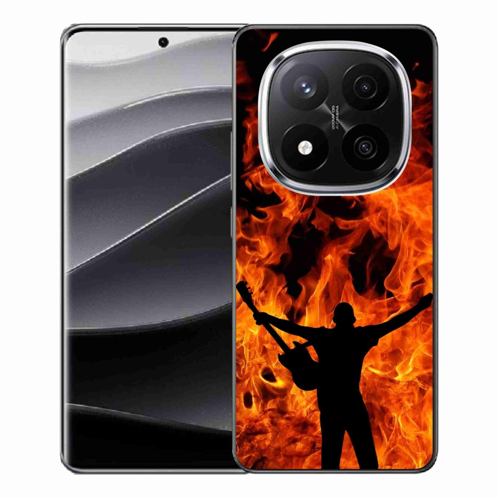 Gelový kryt mmCase na Xiaomi Redmi Note 14 Pro+ 5G - muzikant a oheň
