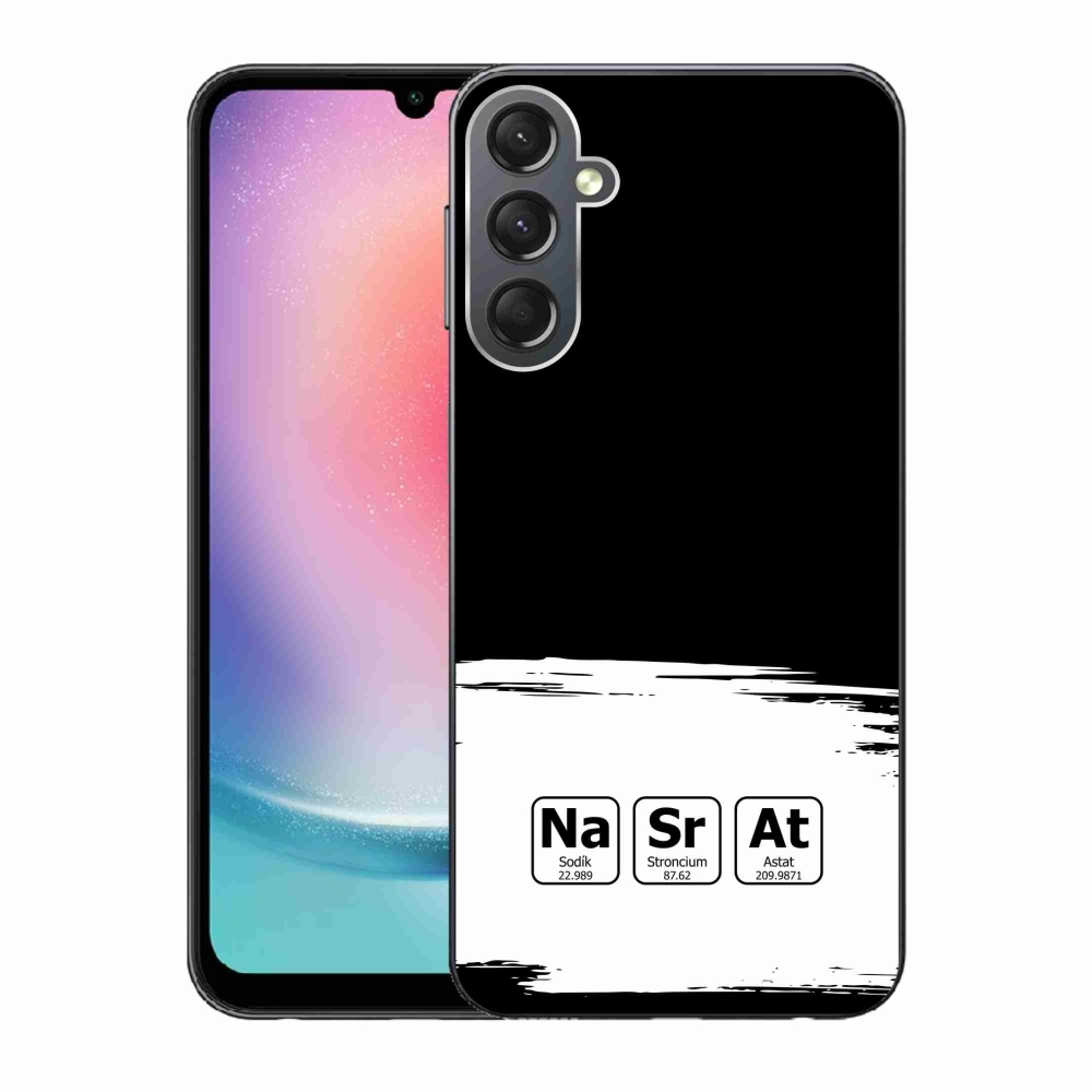 Gelový kryt mmCase na Samsung Galaxy A24 - chemické prvky bíločerné pozadí