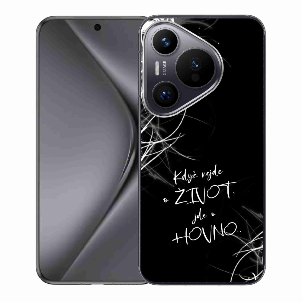 Gelový kryt mmCase na Huawei Pura 70 - vtipný text 16 černé pozadí