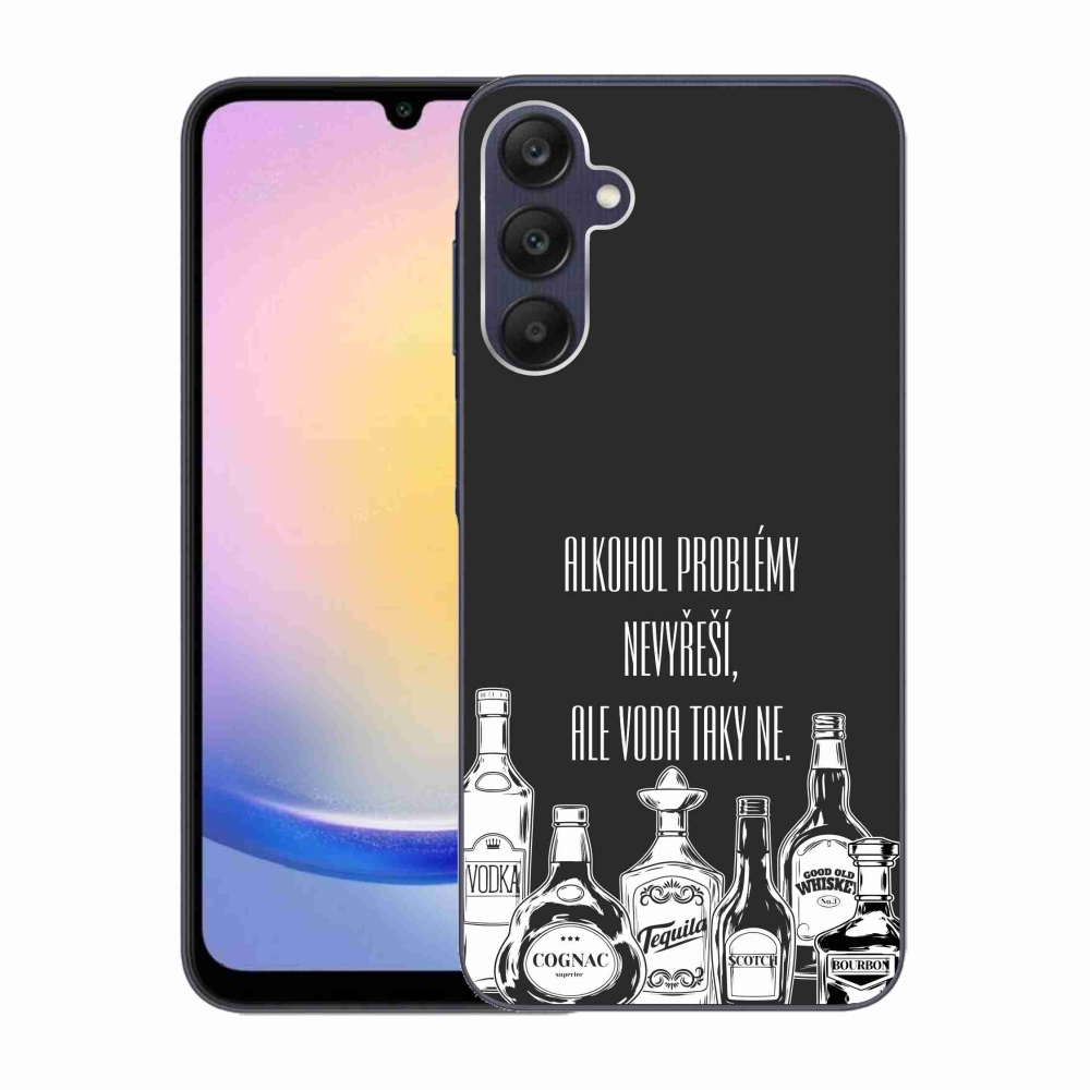 Gelový kryt mmCase na Samsung Galaxy A25 5G - vtipný text černé pozadí