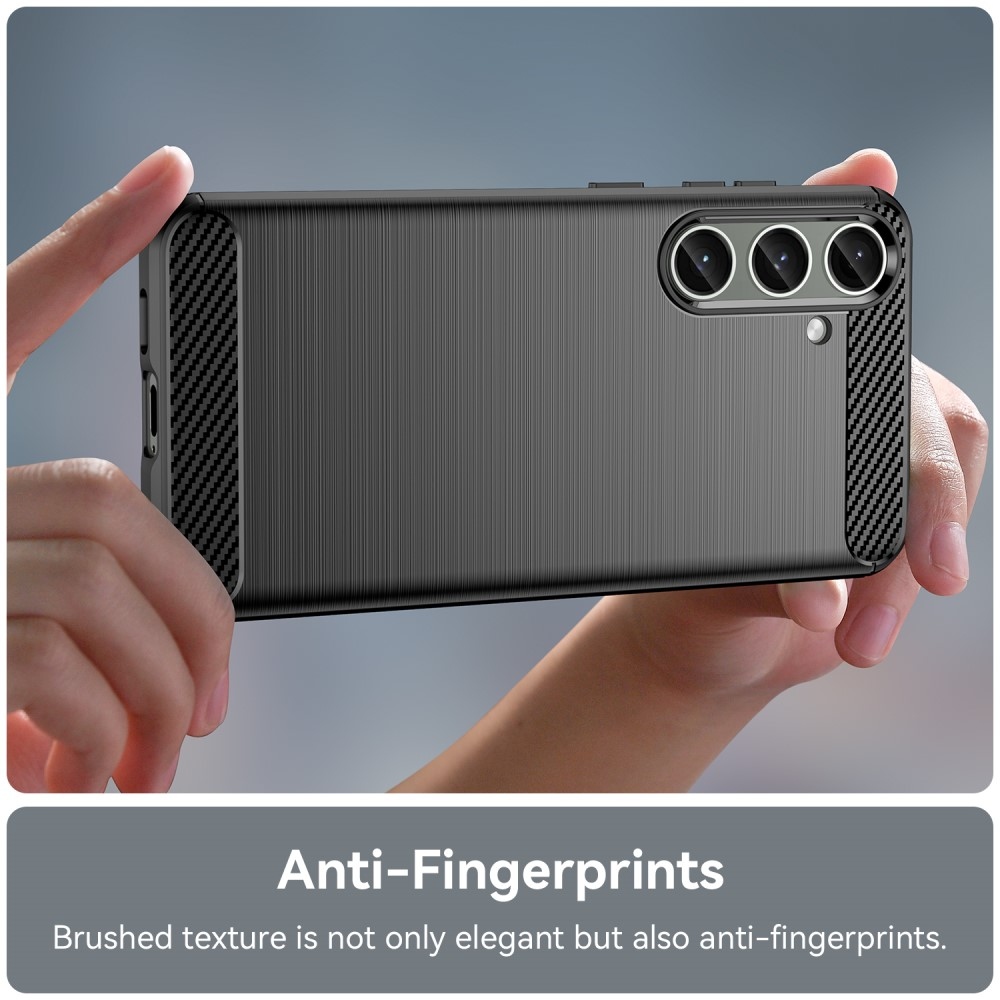 Carbon odolný gelový obal na Samsung Galaxy S24+/S25+ - černý