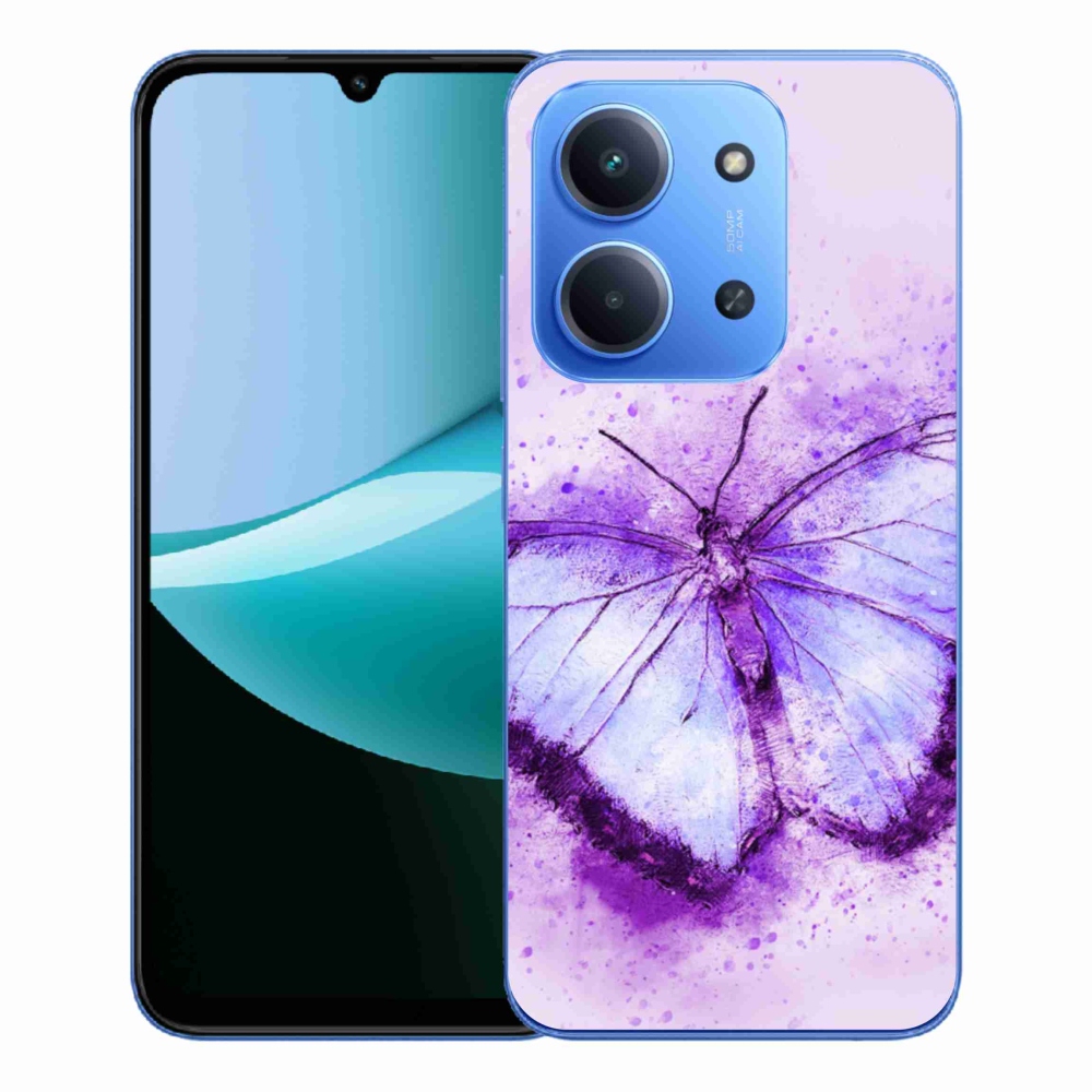 Gelový kryt mmCase na Xiaomi Redmi 15C 4G/5G (173mm) - fialový motýl