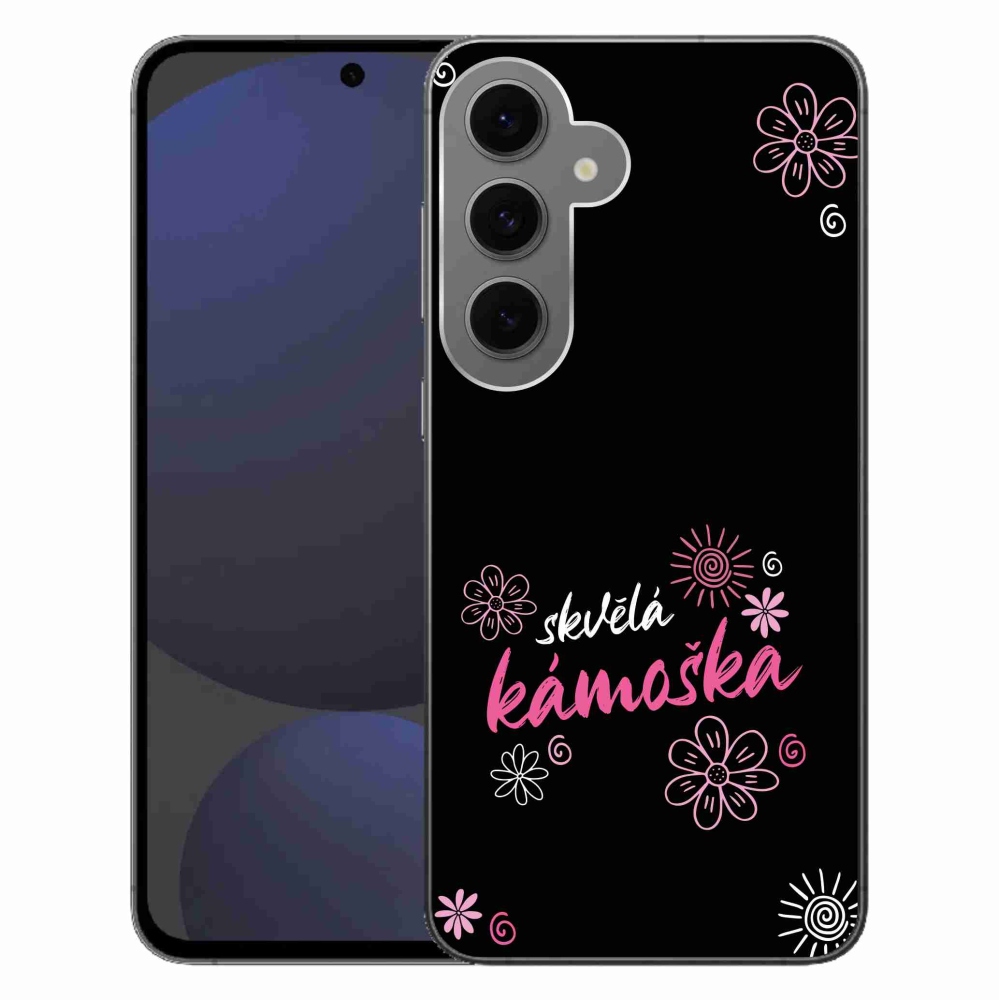 Gelový kryt mmCase na Samsung Galaxy S24 FE - skvělá kámoška černé pozadí