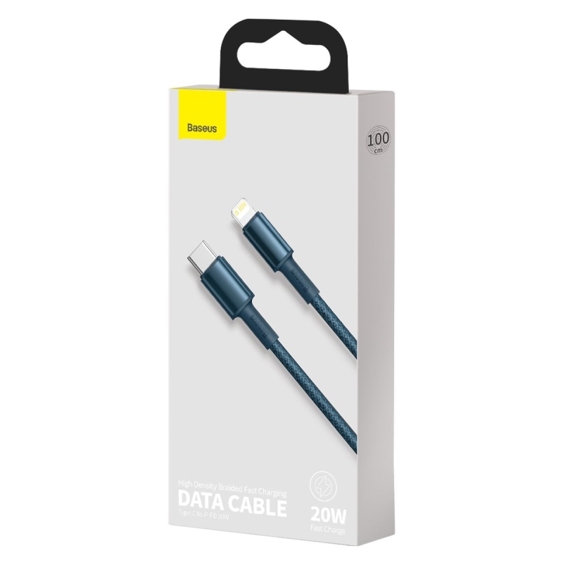 Baseus High Density Braided Series Fast Charging Datový Kabel USB-C - Lighting 20W 1m Blue