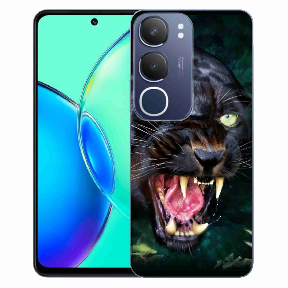 Gelový kryt mmCase na Vivo Y19s - rozzuřený černý panter