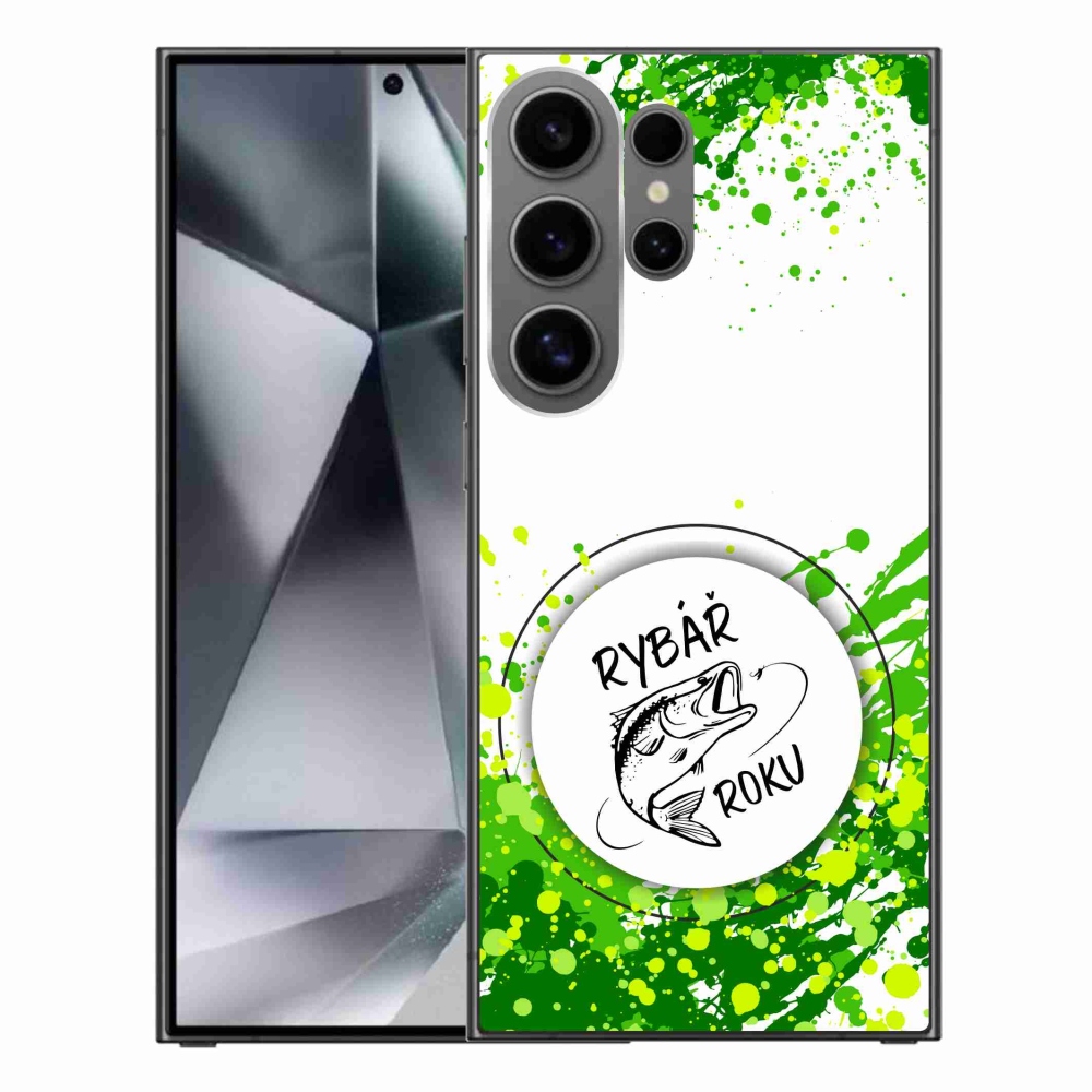 Gelový kryt mmCase na Samsung Galaxy S24 Ultra - rybář roku bílé pozadí