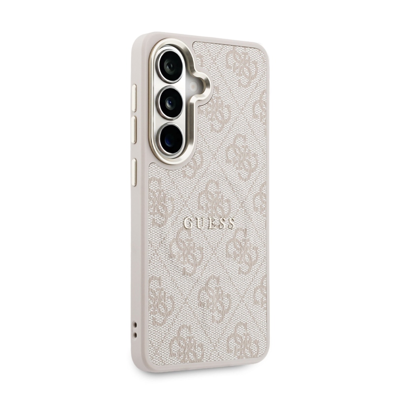 Guess PU Leather 4G Gold Frame Magnetic Zadní Kryt pro Samsung Galaxy S26+ Pink