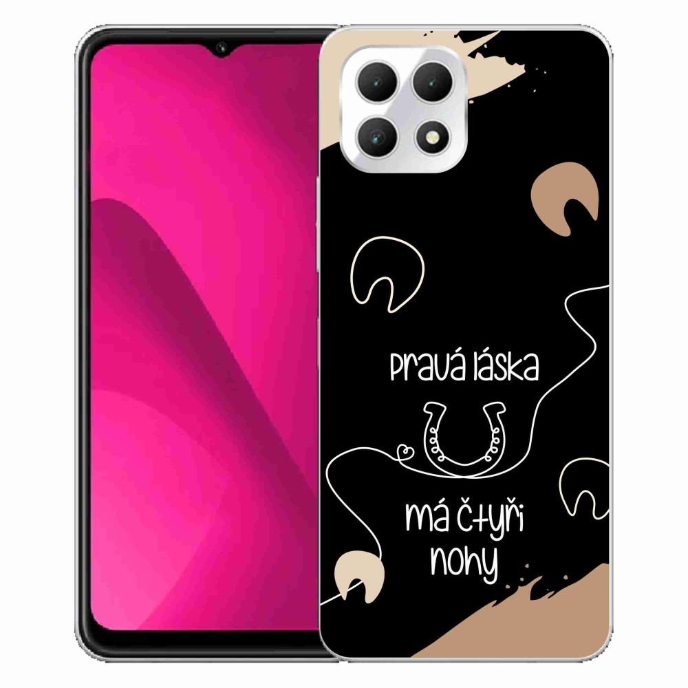Gelový kryt mmCase na T-Mobile T Phone 2 - koňský motiv černé pozadí