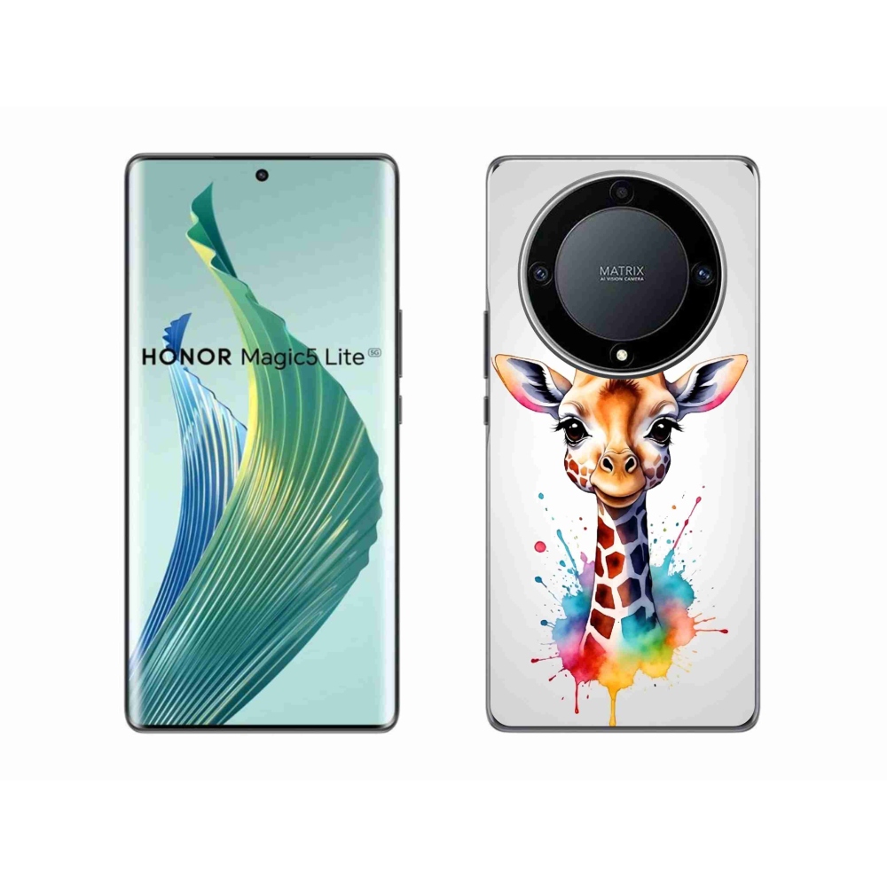 Gelový kryt mmCase na Honor Magic 5 Lite 5G - žirafa 1