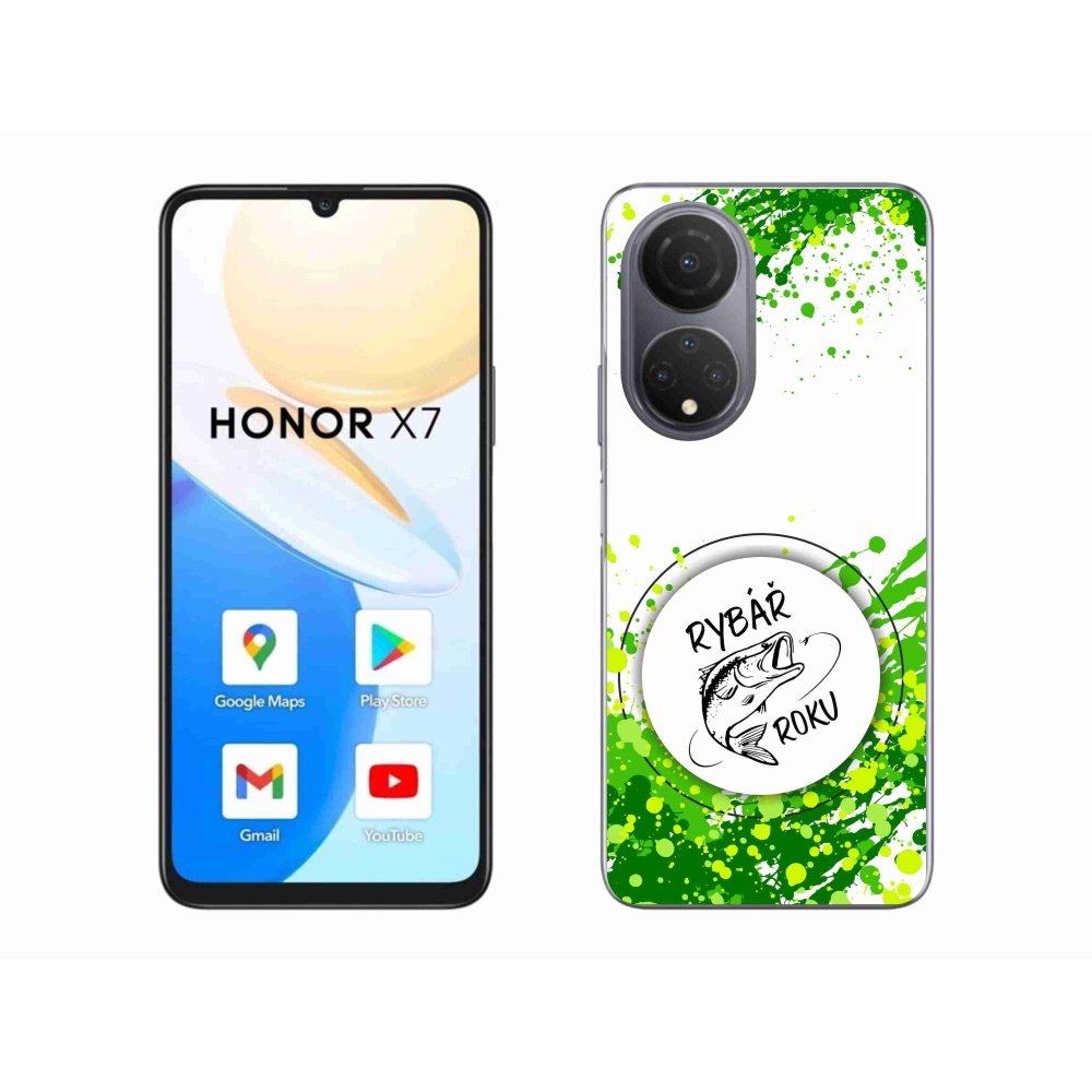 Gelový kryt mmCase na Honor X7 - rybář roku bílé pozadí
