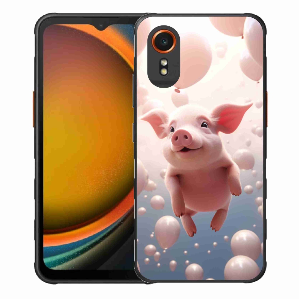 Gelový kryt mmCase na Samsung Galaxy Xcover 7 - prasátko s balónky