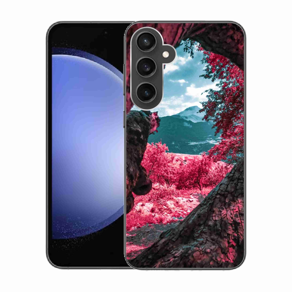 Gelový kryt mmCase na Samsung Galaxy S23 FE - výhled na hory