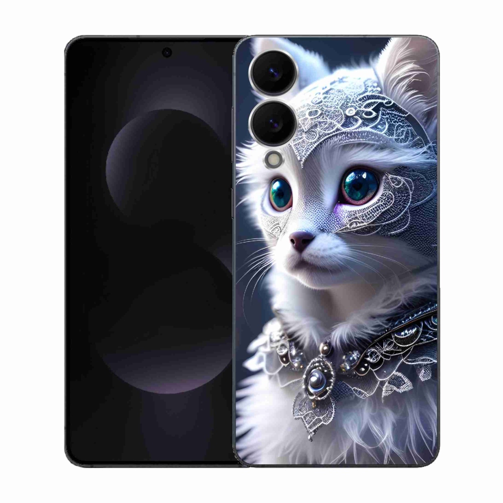 Gelový kryt mmCase na Samsung Galaxy S25 Edge - bílá kočka