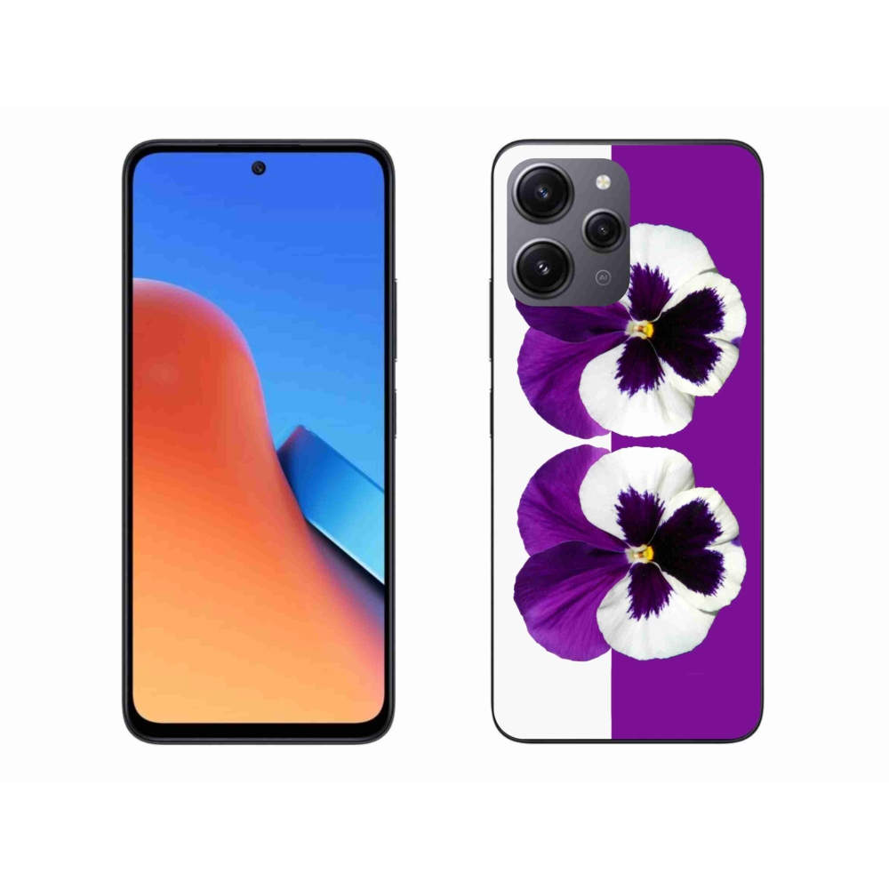 Gelový kryt mmCase na Xiaomi Redmi 12 - fialovobílý květ