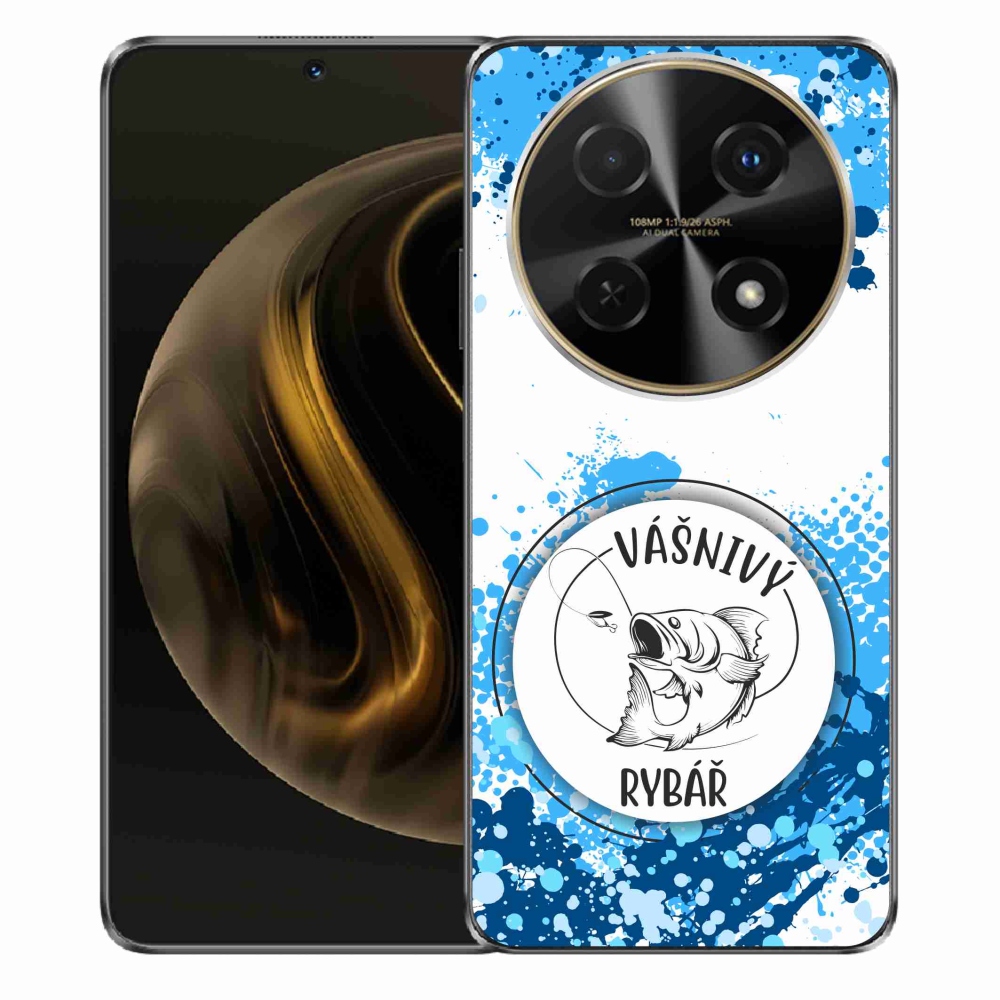 Gelový kryt mmCase na Huawei Nova 12i - vášnivý rybář bílé pozadí