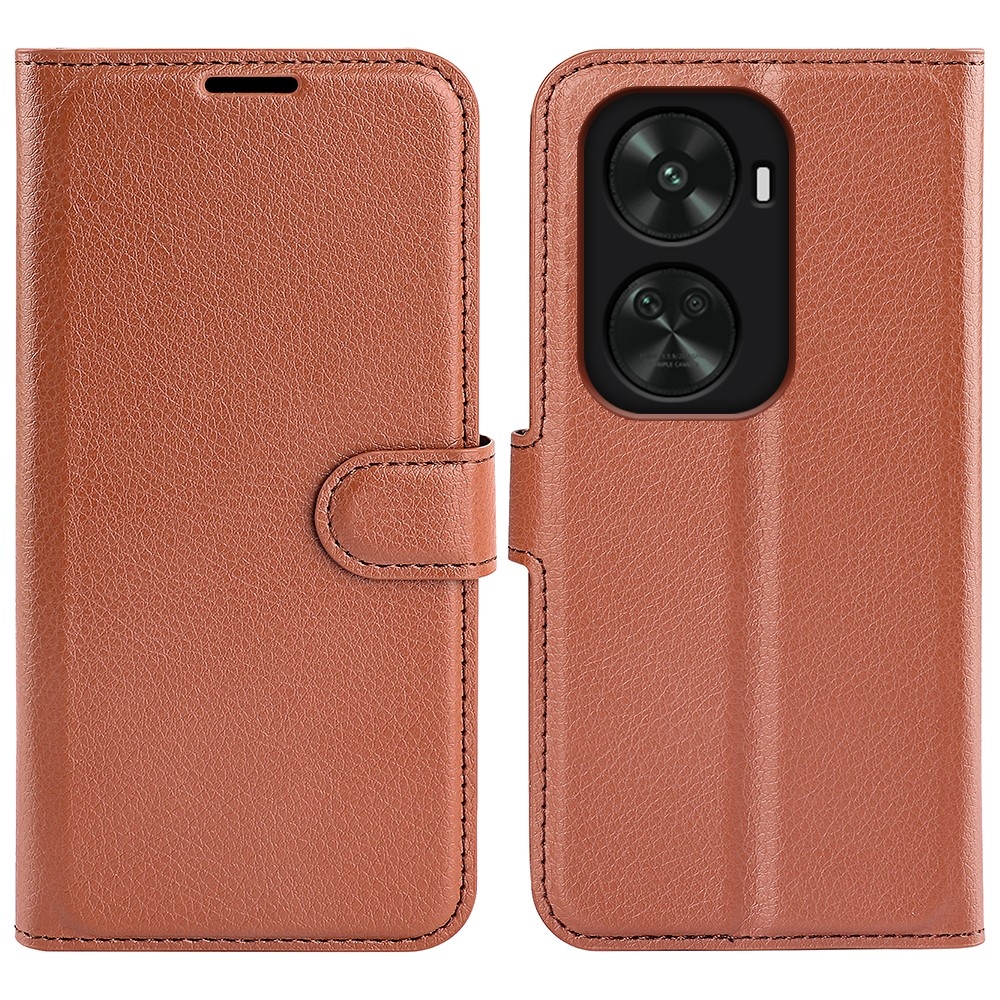 Litchi knížkové pouzdro na Huawei Nova 12 SE - hnědé