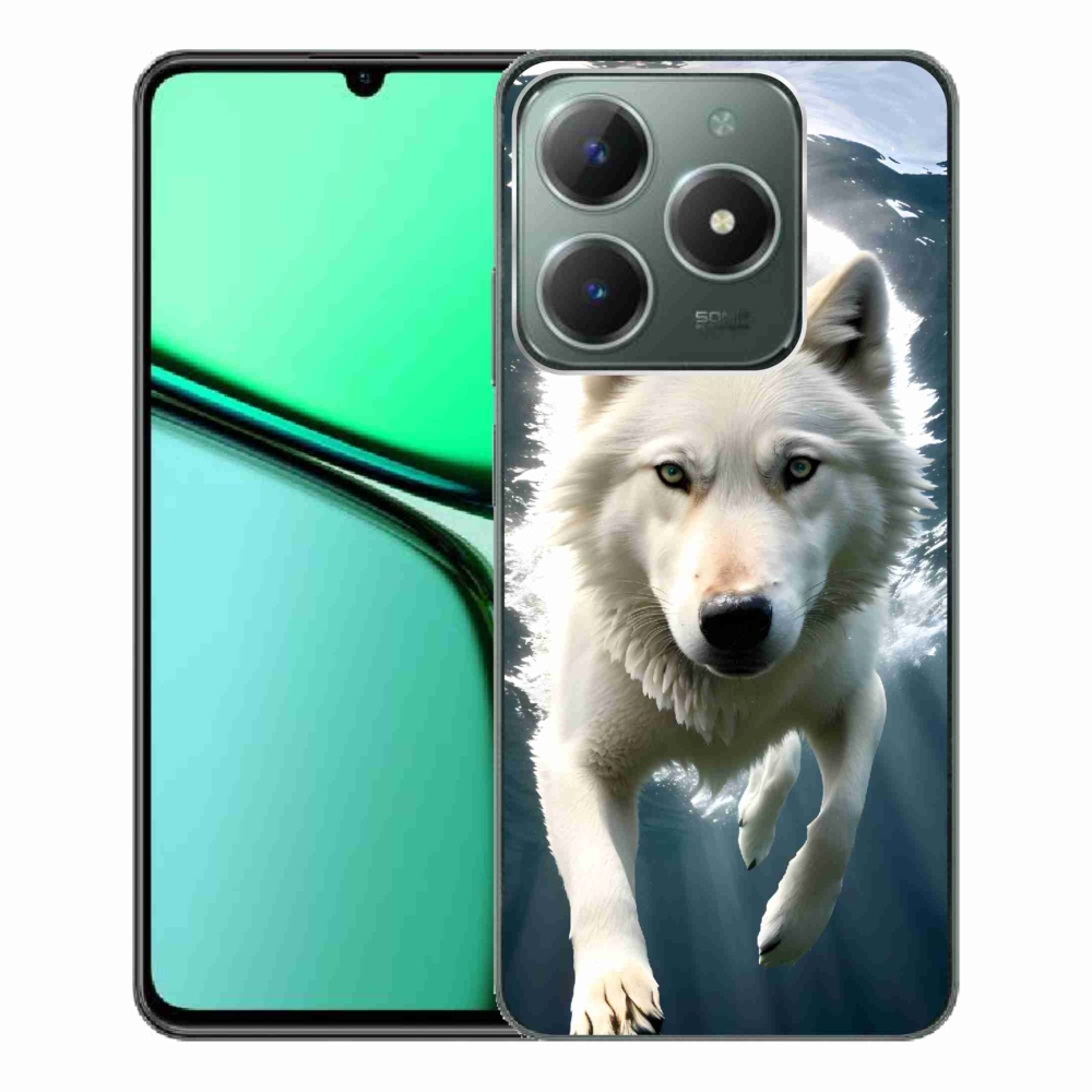 Gelový kryt mmCase na Realme C61 - bílý vlk