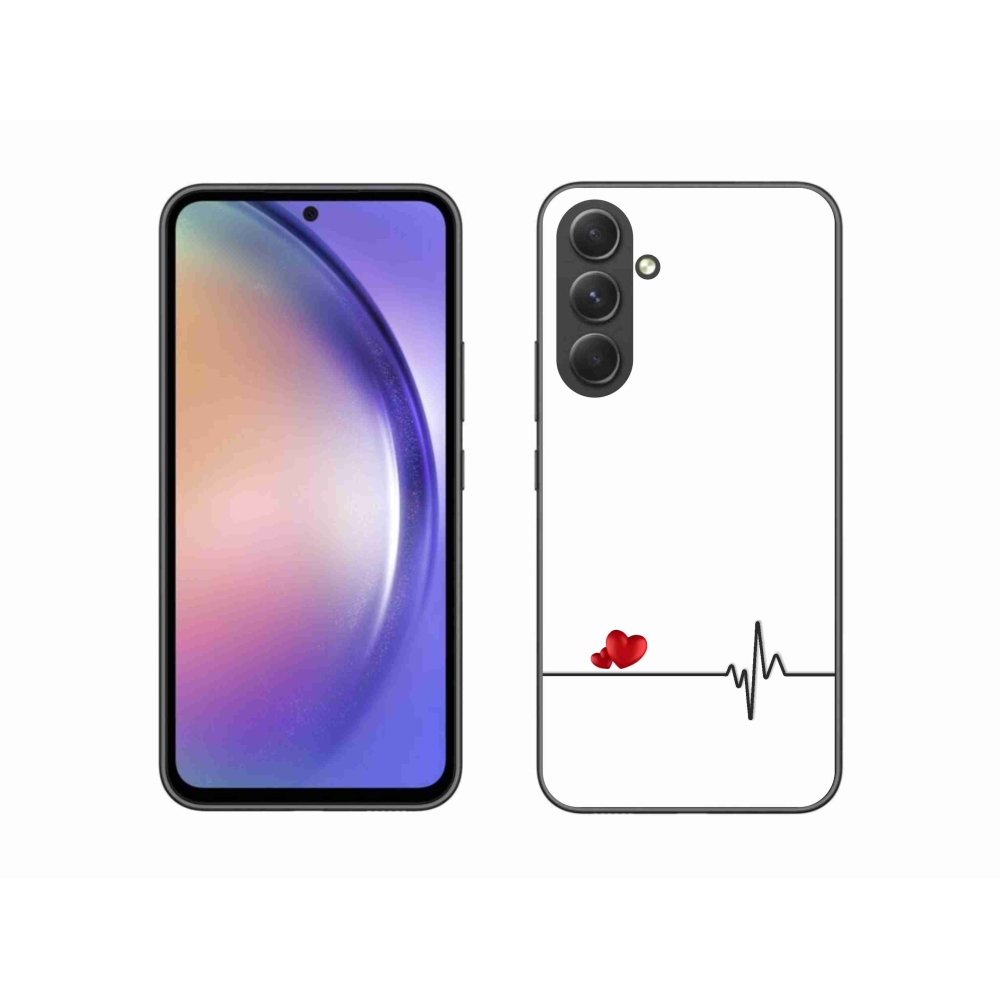 Gelový kryt mmCase na Samsung Galaxy A54 5G - srdce a tep bílé pozadí