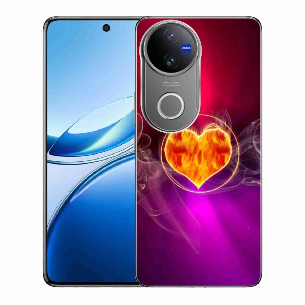 Gelový kryt mmCase na Vivo V50 5G - ohnivé srdce