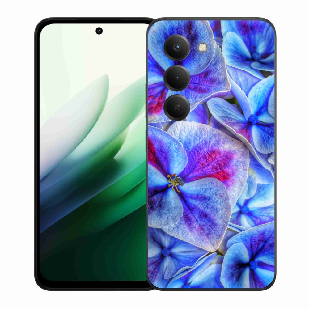 Gelový kryt mmCase na Xiaomi Redmi 15 5G (169mm) - modré květy 1