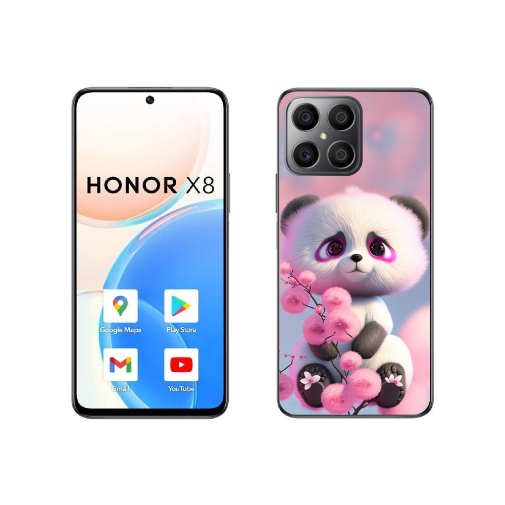 Gelový kryt mmCase na Honor X8 4G - roztomilá panda 1