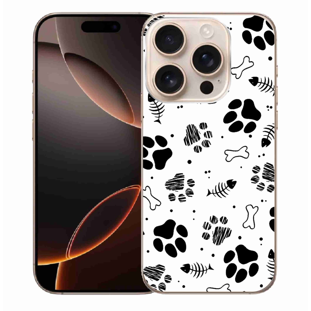 Gelový kryt mmCase na iPhone 16 Pro Max - psí tlapky 1