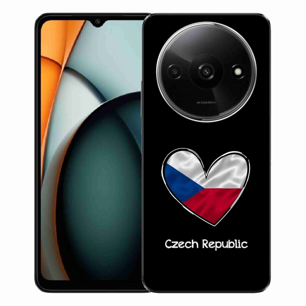 Gelový kryt mmCase na Xiaomi Redmi A3  - vlajka srdce černé pozadí