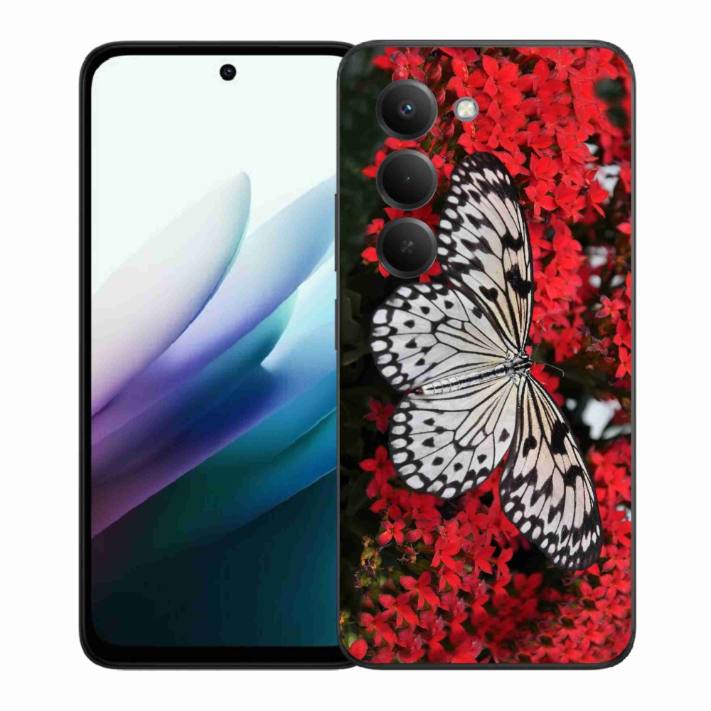 Gelový kryt mmCase na Xiaomi Redmi 15 4G/5G (171mm) - černobílý motýl 1